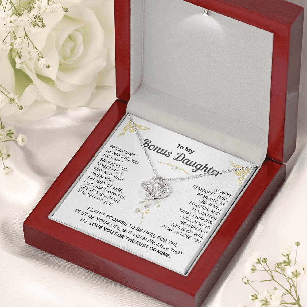 To My Bonus Daughter, We are Family Forever - Necklace For Daughter
