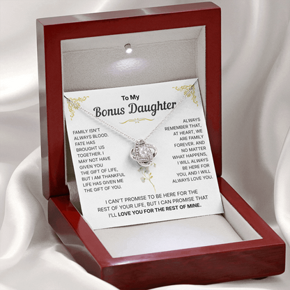 To My Bonus Daughter, We are Family Forever - Necklace For Daughter