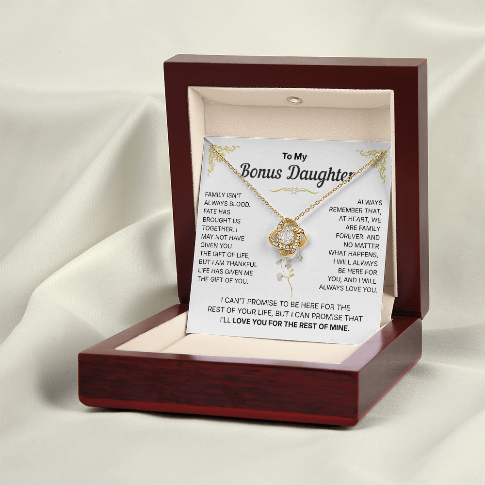 To My Bonus Daughter, We are Family Forever - Necklace For Daughter