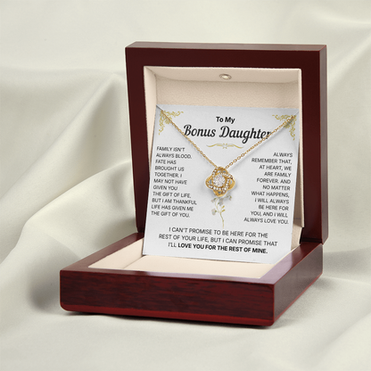 To My Bonus Daughter, We are Family Forever - Necklace For Daughter
