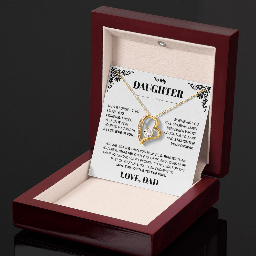 To My Daughter I Love You Forever - Necklace For Daughter From Dad